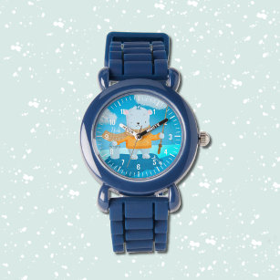 Niedlicher Cartoon Eisbärenjunge personalisierte U Armbanduhr