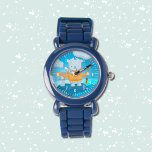 Niedlicher Cartoon Eisbärenjunge personalisierte U Armbanduhr<br><div class="desc">Adorable Armbanduhr für Kinder mit einem Cartoon, der Eisbär angeln möchte. Personalisieren Sie den Namen des Kindes , oder entfernen Sie ihn, wenn Sie ihn nicht gewollt haben. Wählen Sie die Uhrenfarbe (sie kommt aus Rosa , lila , Blau oder Schwarz ) oder wählen Sie einen anderen Stil. © ArianeC...</div>