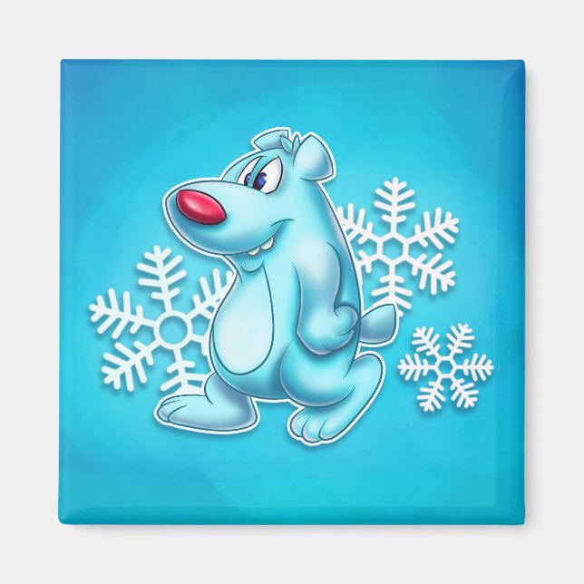 niedlicher Cartoon-Eisbärenmagnet Magnet (Vorne)