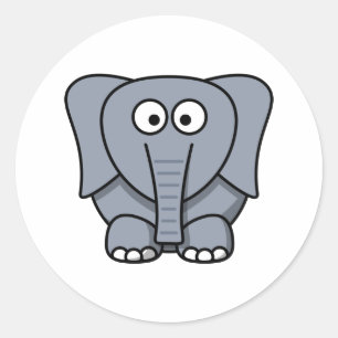 Niedlicher Cartoon-Elefant Runder Aufkleber