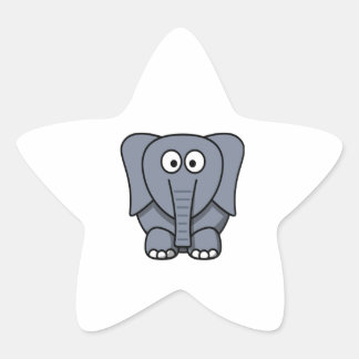 Niedlicher Cartoon Elephant Clipart Stern-Aufkleber