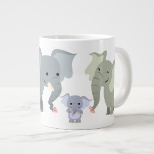 Niedlicher Cartoon Elephant Family Jumbo Tasse
