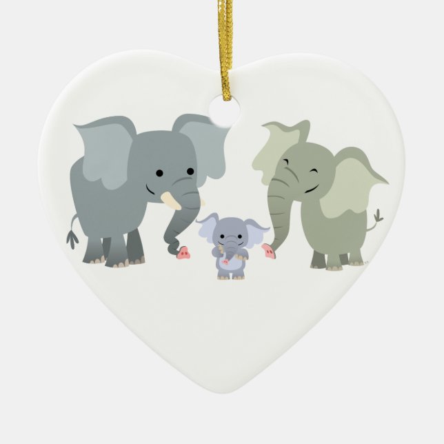 Niedlicher Cartoon Elephant Family Ornament (Vorne)