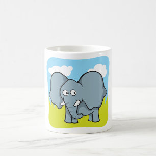 Niedlicher Cartoon Elephant Fun Dschungeltier Kaffeetasse