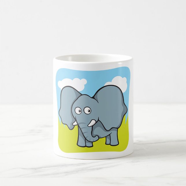 Niedlicher Cartoon Elephant Fun Dschungeltier Kaffeetasse (Von Creator hochgeladen)