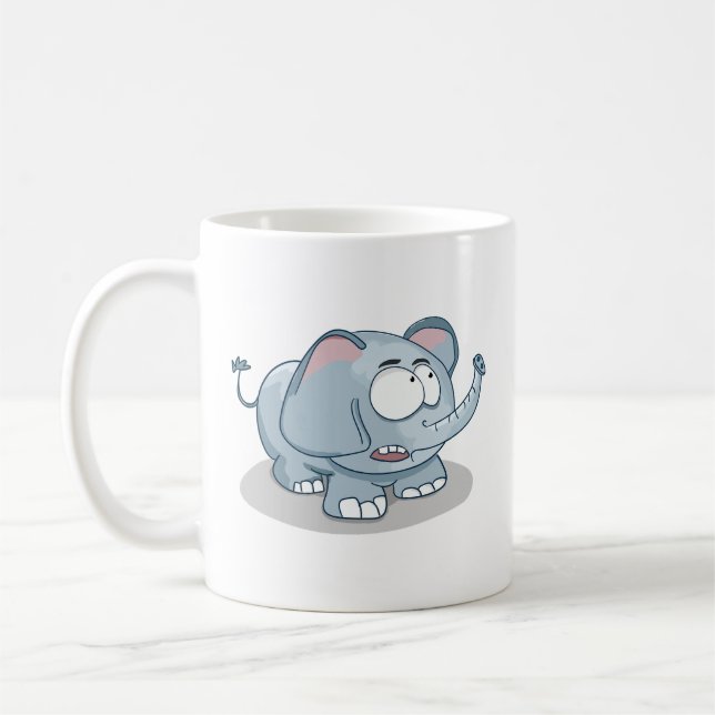 Niedlicher Cartoon Elephant Funny Coffee Tasse (Links)