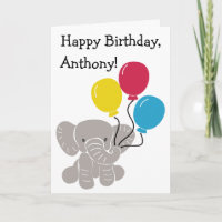 Niedlicher Cartoon Elephant mit Balloons Personali