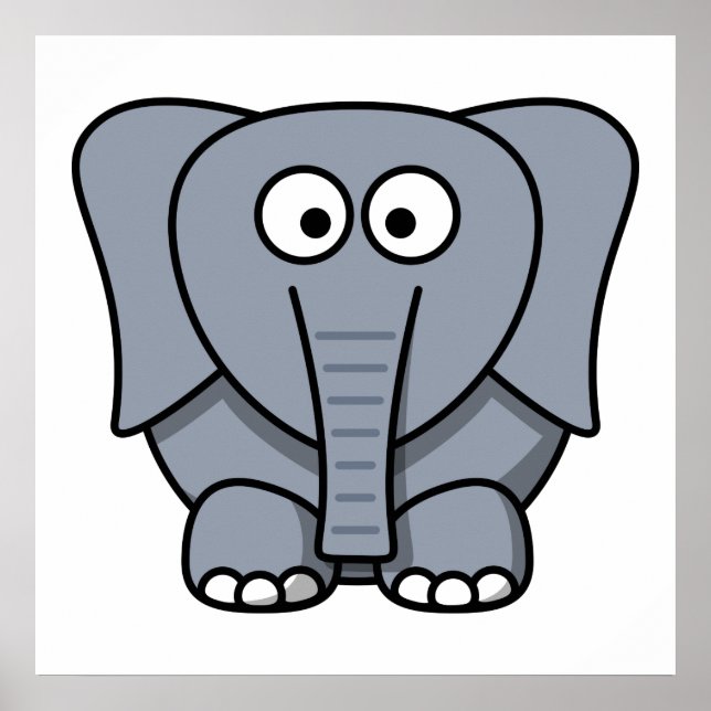 Niedlicher Cartoon Elephant Poster (Vorne)