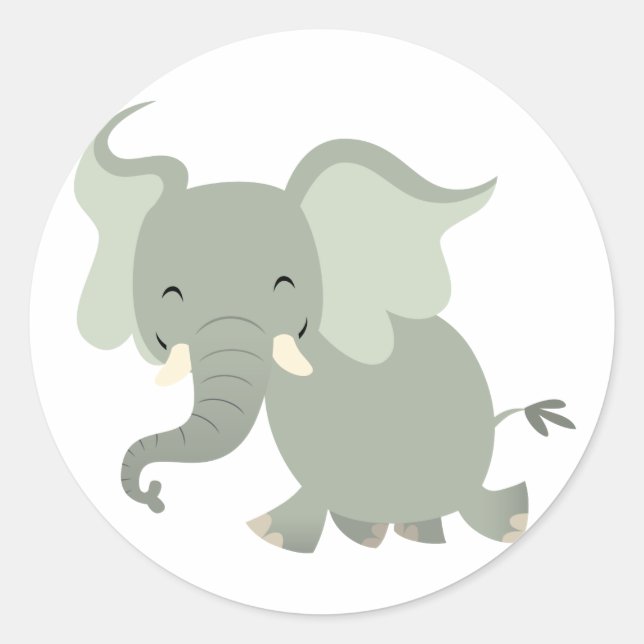 Niedlicher Cartoon Elephant Sticker (Vorderseite)