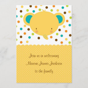 Niedlicher Cartoon Elephant Welcome Baby Party Ein Einladung
