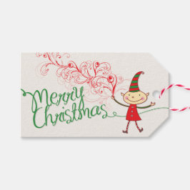 Niedlicher Cartoon Elf Magische Frohe Weihnachtsfe Geschenkanhänger