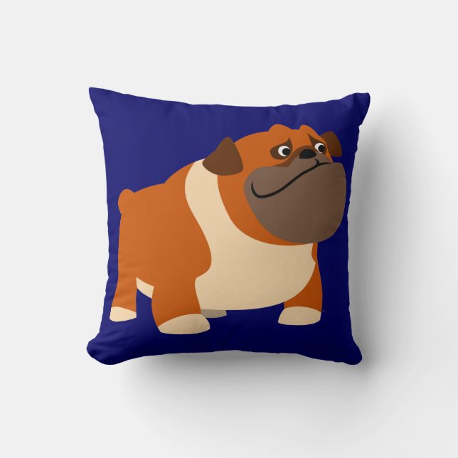 Niedlicher Cartoon English Bulldog Pillow Kissen (Vorderseite)
