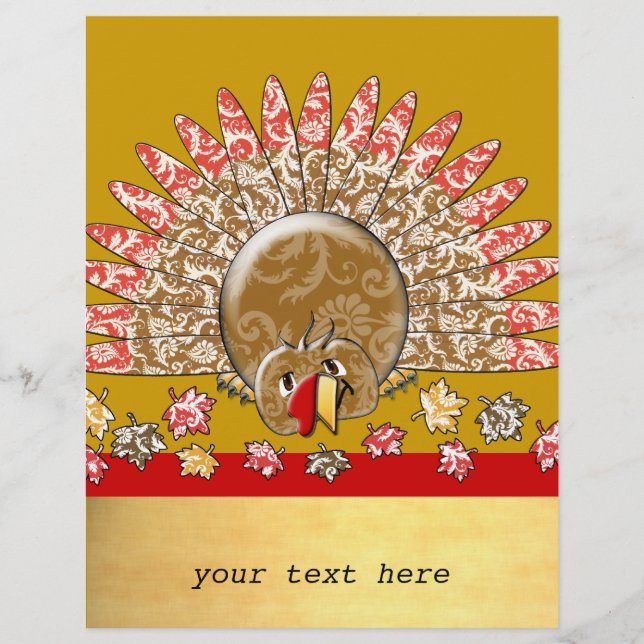 Niedlicher Cartoon Erntedank Türkei Flyer (Vorne)