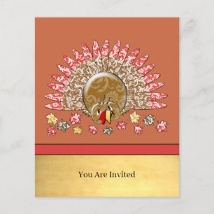 Niedlicher Cartoon Erntedank Türkei Flyer