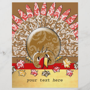 Niedlicher Cartoon Erntedank Türkei Flyer