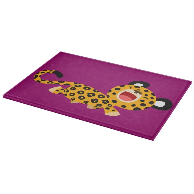 Niedlicher Cartoon Facetischer Leopard Cutting Boa Schneidebrett (Ecke)