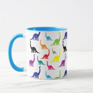 Niedlicher Cartoon Farbenfroh Dinosaurier Muster J Tasse