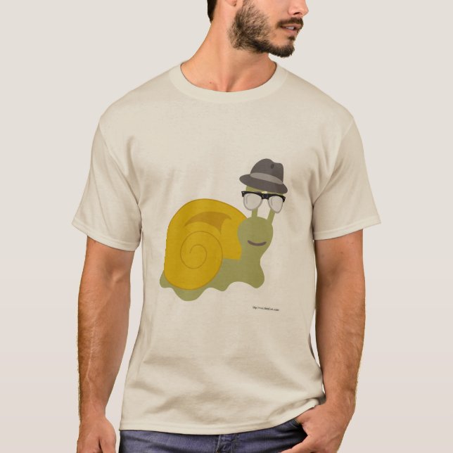 Niedlicher Cartoon Fedora Hepcat Snail T-Shirt (Vorderseite)