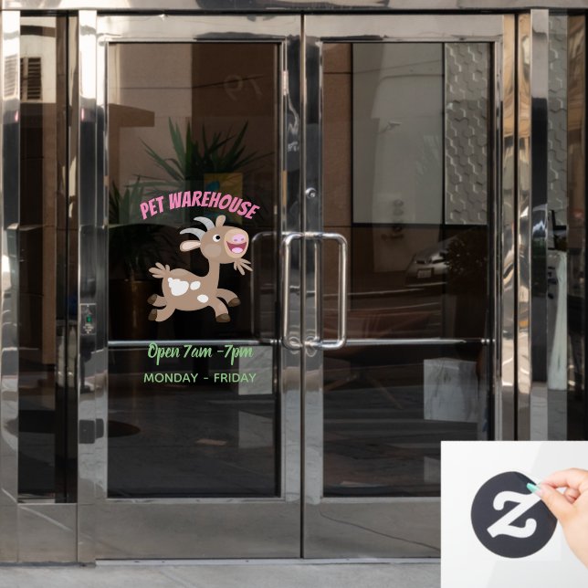 Niedlicher Cartoon Fensteraufkleber (Büro Tür)