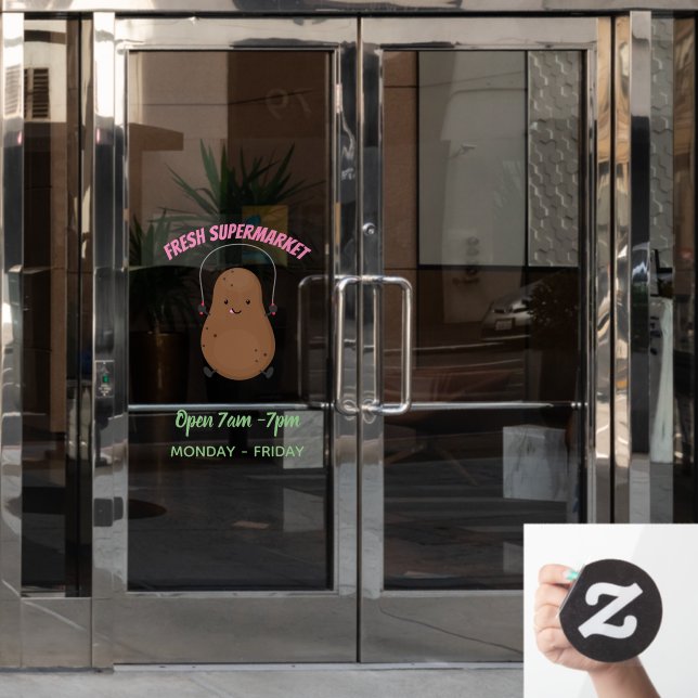 Niedlicher Cartoon Fensteraufkleber (Büro Tür)