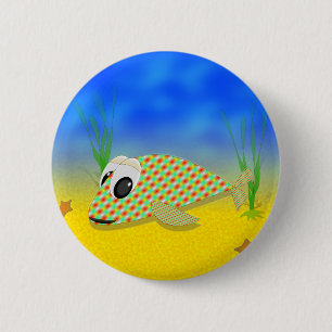 Niedlicher Cartoon Fisch Button