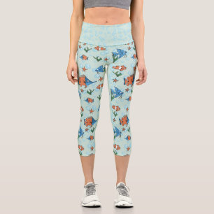 Niedlicher Cartoon Fisch Capri Leggings