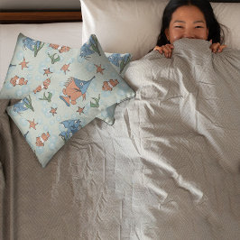 Niedlicher Cartoon Fisch Kissenbezug