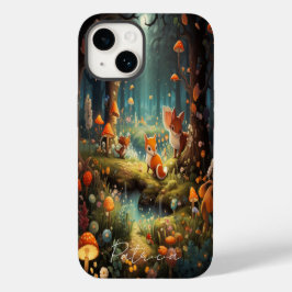 Niedlicher Cartoon Forest Fairy Schwanz Fox Mushro Case-Mate iPhone 14 Hülle