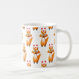 Niedlicher Cartoon Fox Animal Pattern Kaffeepause  Kaffeetasse