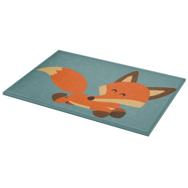 Niedlicher Cartoon Fox Cutting Board Schneidebrett (Ecke)