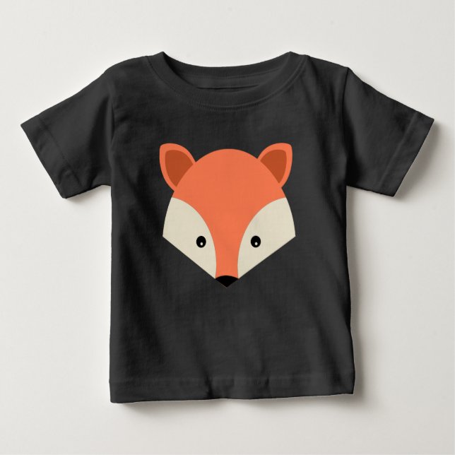 Niedlicher Cartoon Fox-Gesichter Baby T-shirt (Vorderseite)