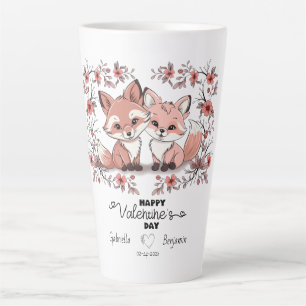 Niedlicher Cartoon Fox Liebhaber Herzenslust Valen Milchtasse
