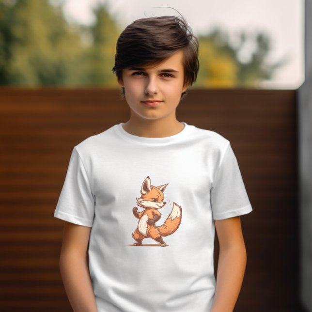 Niedlicher Cartoon Fox T - Shirt: Adorable und Whi T-Shirt (Von Creator hochgeladen)