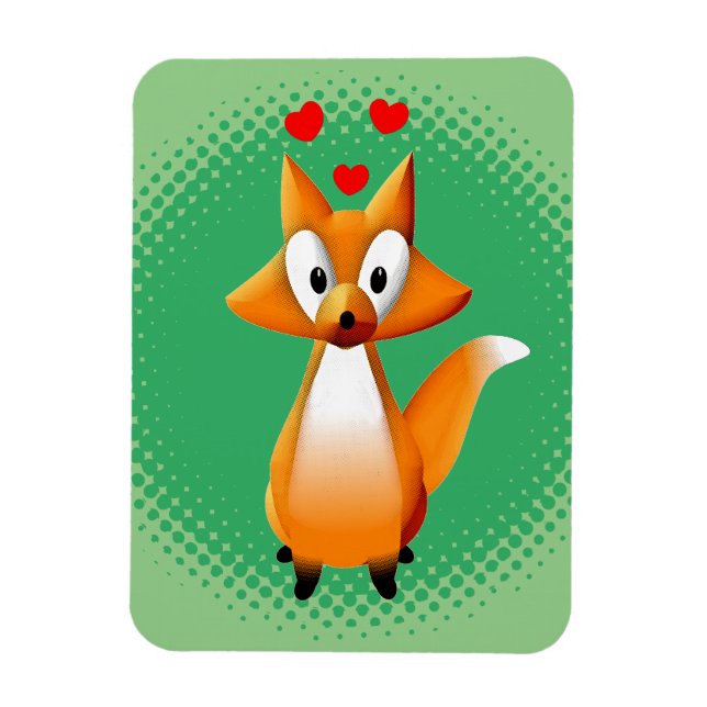 Niedlicher Cartoon Fox Tier Magnet (Vertikal)