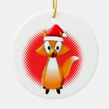 Niedlicher Cartoon Fox Tier mit Santas Hat Red