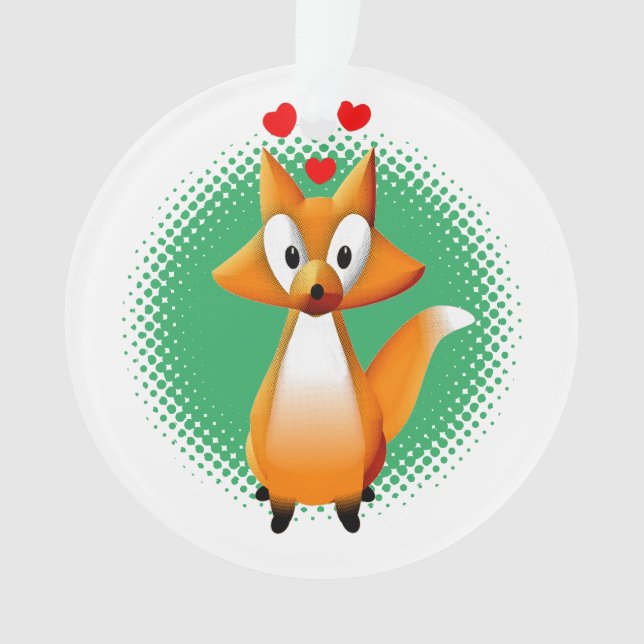 Niedlicher Cartoon Fox Tier Ornament (Vorderseite)