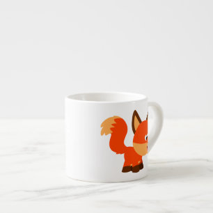 Niedlicher Cartoon Fox und Schmetterling Espresso  Espressotasse