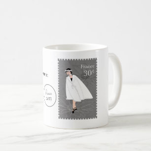 Niedlicher Cartoon Frankreich Briefmarke Kunst Anp Kaffeetasse