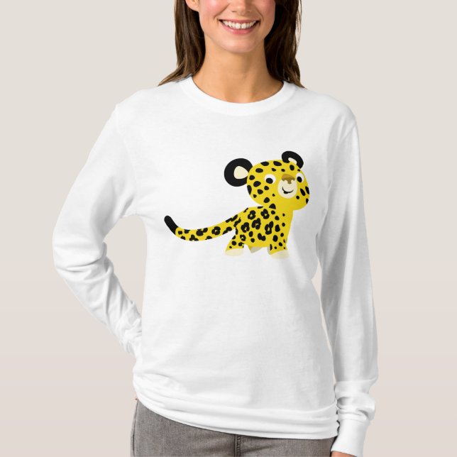 Niedlicher Cartoon-freundlicher Leopard-Frauen-T - T-Shirt (Vorderseite)