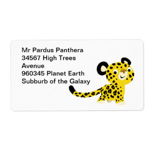 Niedlicher Cartoon - Freundliches Leopard-Label