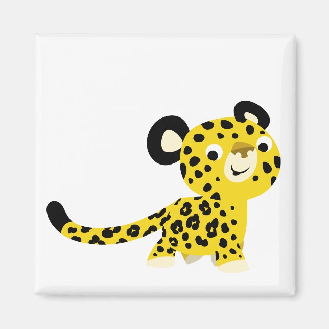 Niedlicher Cartoon Friendly Leopard Magnet (Vorne)