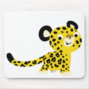 Niedlicher Cartoon Friendly Leopard Mousepad