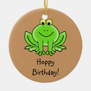 Niedlicher Cartoon Frog Hoppy Geburtstag Funny Gru Keramikornament