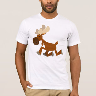 Niedlicher Cartoon-fröhlicher Elch-T - Shirt