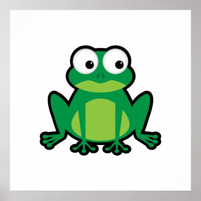 Niedlicher Cartoon Frosch Poster (Vorne)