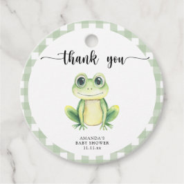 Niedlicher Cartoon Froschbaby Dusche Danke Geschenkanhänger