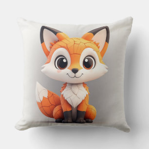 Niedlicher Cartoon-Fuchs 3D-Spielzeug-Maskottchen  Kissen