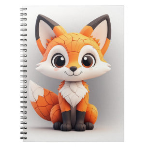 Niedlicher Cartoon-Fuchs 3D-Spielzeug-Maskottchen Notizblock