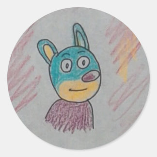 Niedlicher Cartoon Funny Animal Runder Aufkleber