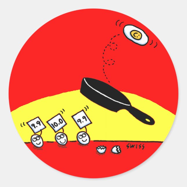 Niedlicher Cartoon für Gymnastik Runder Aufkleber (Vorderseite)